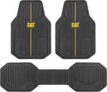CAT® Signature™ Heavy-Duty 3-Piece All Weather Floor Mats for Cars, Trucks & SUVs – Trim-to-Fit Rubber Car Mats Full Set, Waterproof Automotive Floor Mats, Interior Accessories & Car Rug Protection