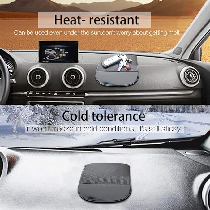 ZC GEL Car Dashboard Sticky Pad (2 Pack), Larger Size Reusable and Washable Anti-Slip Cell Pads with Strong Adhesive, Can Hold Cell Phones, Sunglasses, Coins ect. (7.5" x 5.5")