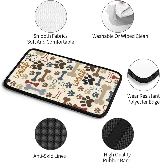 OLIEYFU Dog Paw Prints Bones Auto Center Console Cover Universal Car Armrest Pad Waterproof Women Men Automotive Interior Accessories for Most Vehicle SUV