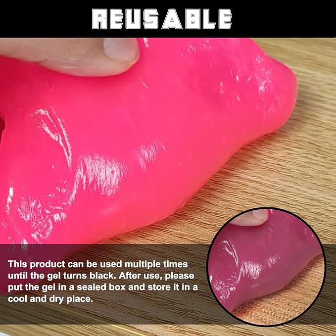 Car Cleaning Gel Clean Putty, Universal Auto Interior Cleaner Slime, Auto Detailing Tools Accessories for Cleaning Vehicle Interiors/Electronic Products/Homes/Offices, Gifts for Men Women (Pink)
