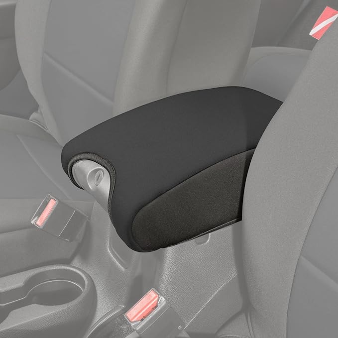 Diver Down Neoprene Center Console Cover - Fits Jeep 2007-2018 JK JKU Wrangler - Cushioned Armrest Cover - Doesn't Burn Your Elbow - Tight Custom Fit - Comfortable Foam Armrest Pad (11-18 Black)