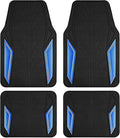 PIC AUTO Rubber Floor Mats, Blue Aluminum Film with Colorful Piping Floor Mats for Cars, Car Mats with Non-Slip Backing, All-Weather Protection, Trim-to-Fit Liner for Cars, SUVs, Trucks, Vehicles