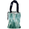 Foggy Forest Car Garbage Bag,Watercolor Forest Waterproof Small Car Trash Bag Hanging Back of Seat,Drawstring Hanging Car Trash Bag with Adjustable Buckle for Car Accessories