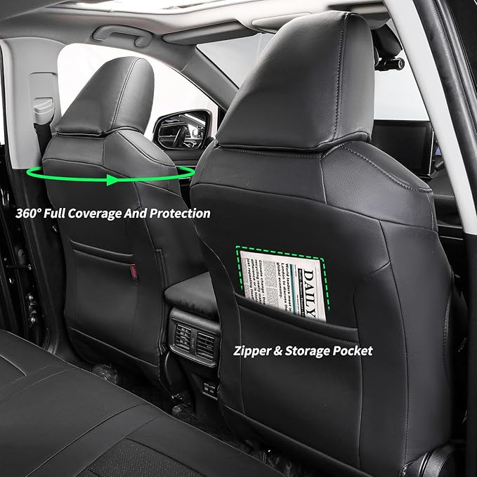 coverdream Corolla Cross Leather Seat Covers Custom Fit for 2023-2026 Toyota Corolla Cross Hybrid S,SE,XSE,Nightshade SUV,Fully Covered,Luxury Waterproof Car Seat Protector(Full Set,Black)