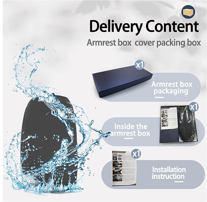 SHAOHAO for 2024 2025 Ford Ranger Center Console Cover Compatible with 2024 2025 Ford Ranger Accessories (XL/XLT/Lariat/Raptor) Armrest Cover 2024 2025 Ranger Anti-Scratch Middle Lid Leather Cover Pad