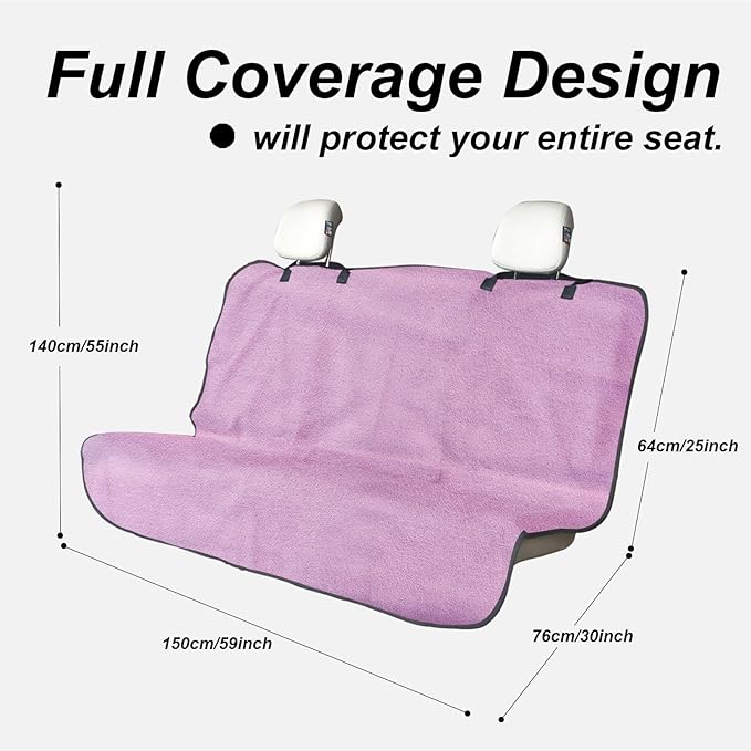 nbnhxnff Sweat Towel Car Seat Cover Protector Rear Seats for Gym Workout, Running, Swimming, Beach and Hiking, Waterproof Universal Seat Cover for Car, Trucks, Van & SUV (Pink, 1pcs Rear Seat)