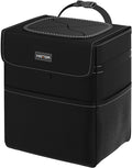 HOTOR Car Trash Can - 3.5 Gallon Ultra Large Car Organizer and Storage with Adjustable Straps & Magnetic Snaps, Waterproof Car Accessory for Interior Car Storage with Unrestricted Placement (Black)