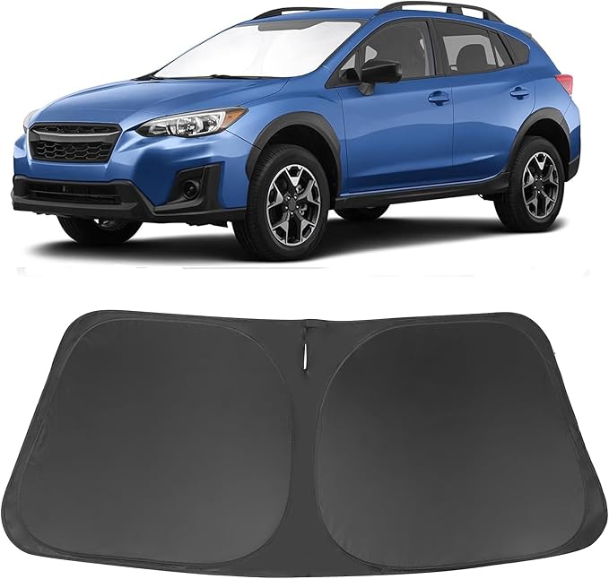Windshield Sun Shade Custom Fit for 2018-2024 2025 S-ubaru CrossTrek Accessories Foldable Sunshade Sun Blocker Protect Car from Sun Rays & Heat Damage Keep Car Cooler