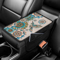 BIGCARJOB Hummingbird Lotus Armrest Cover for Car Center Console Auto Interior Accessories Boho Lotus Center Console Armrest Pads Car Armrest Seat Box Cover Cushion,Universal Fit