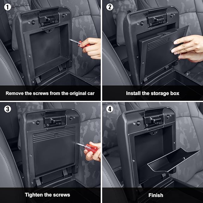 FUJIYOUPIN Center Console Divider Organizer for 2024 2025 Toyota Tacoma 4th Gen Accessories Interior Secondary Storage Insert Armrest Hidden Secret Middle Console Storage Box Tray Coin Holder