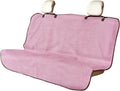LoyaGour Back Seat Cover for Car Trucks Van SUV,Waterproof Rear Bench Towel Seat Covers for Dogs and Kids,Automotive Backseat Protector (Pink)