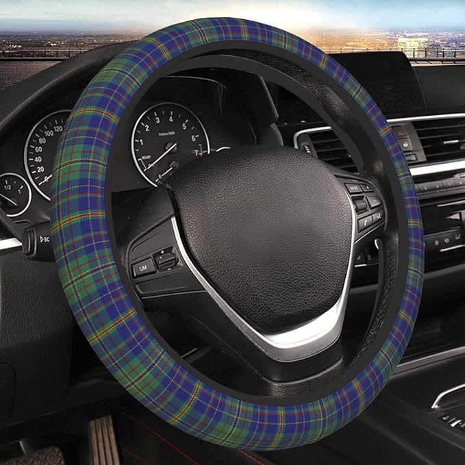 Thickened Elastic Steering Wheel Cover, Platt Tartan Ultra, Soft, Breathable, Fit for Cars, SUVs, Trucks, Stylish Comfortable Grip