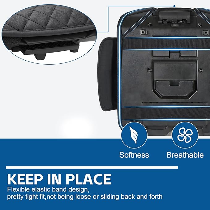 Center Console Armrest Cover for GMC Sierra & Chevy Silverado 2019-2025 Accessories, Middle Console Lid Protector,Arm Rest Cushion with Pockets Storage Bag, (Fits Jump Seat Console Only)