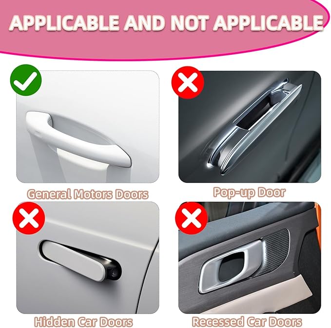 10 pcs Bling Diamond Car Door Handle Stickers, Bling Car Accessories for Women, Universal Rhinestone Crystal Glitter Door Handle Protector Stickers and Decals, Scratch Safety Reflective (Red)