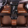 Custom Making Car Floor Mats for 90% Car Model Luxury Leather All Weather Waterproof Anti-Skid Full Coverage Liners (Brown)