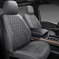 NS YOLO Leather Car Seat Covers,Universal Fit for Most Cars,SUVs and Sedans,Waterproof Luxury Leatherette Cushions, 5 Seats Protectors (Grey, Full Set-5 Seats(Front and Rear))