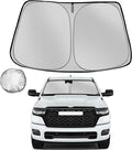 Fonowka Windshield Sun Shade for 2019-2025 Dodge Ram 1500 Crew Cab,Mega Cab Pickup, 2Dr Regular Cab,4Dr Quad Cab Sun Sunshade for Car Front Window Automotive Interior Protector Custom Fit Accessories