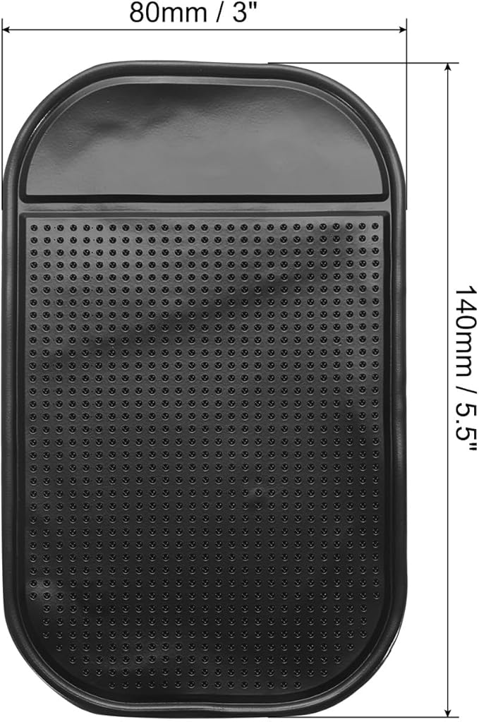 HARFINGTON 7pcs Car Dashboard Anti-Slip Mat 5.5" x 3" Universal Sticky Dash Pad Washable Reusable Car Non-Slip Mats for Phone Keys Sunglasses Electronic Devices, Black