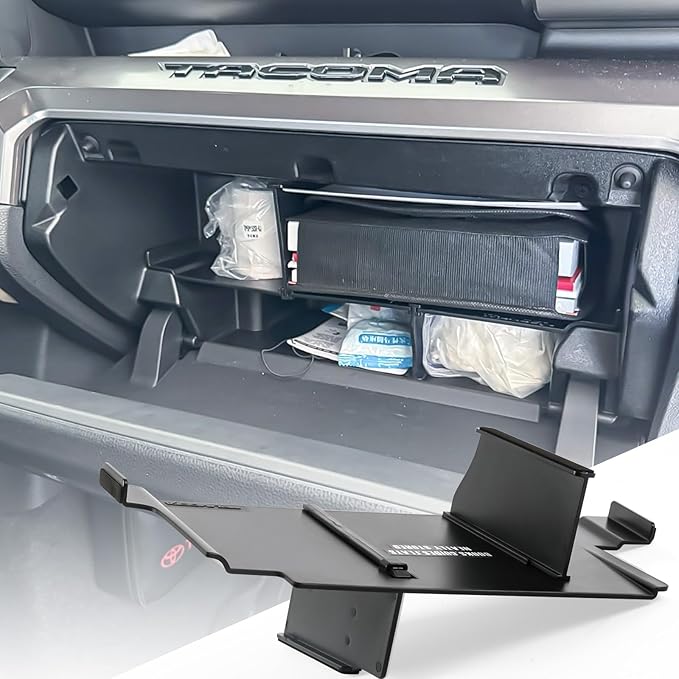 Trumgeta Glove Box Organizer Fit for 2024 2025 2026 Toyota Tacoma Glove Box Compartment Insert Storage Divider 4th Gen Tacoma Accessories