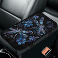 Bulopur Blue Dragonfly Car Center Console Cushion Pad Center Console Cover Fashion Auto Interior Protect from Pet Claws Flannel Car Console Covers Fit for Most Cars, Vehicles, SUVs