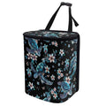 Turtle Floral Print Car Trash Can with Lid Collapsible Waterproof Cars Garage Bag Reusable Hanging Automotive Garbage Bin Cars Accessories Interior Car Organizer