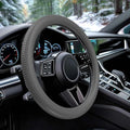 WOCOCN Car Steering Wheel Cover, Thin Anti-Skid Silicone Steering Wheel Cover for Men & Women, Universal Automotive Interior Accessories for Most Cars (Grey)