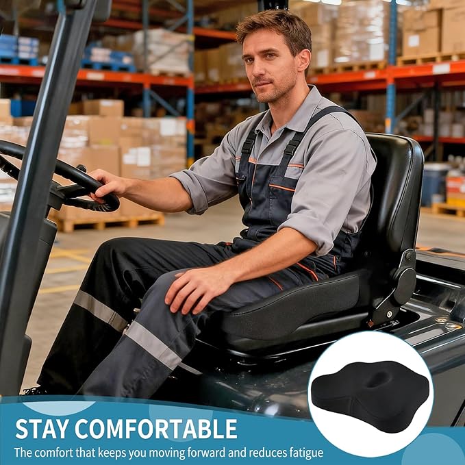 Forklift Seat Cushion, Memory Foam Seat Cushion, Pressure Relief Pad for Long Hours Operate Forklift, Extra-Dense Memory Foam for Soft Support, Ergonomic Accessories for Pain Relief
