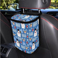 1.2 Gallons Mandala Prints Trash Bag for Car - Hanging Car Trash Can with Santa's HO HO HO Print, Easy Install at Tail of Console/Back of Seat, Ideal Car Accessories for Family Trips