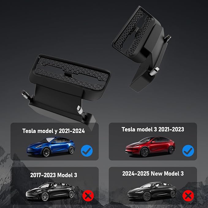 Rear USB Charger Hub for Tesla Model Y 2021-2024 Accessories- 4-Port Fast Charging Hub with Sliding Cover, 2 Type-C Docking Station for Tesla Model 3 Highland 2021-2023