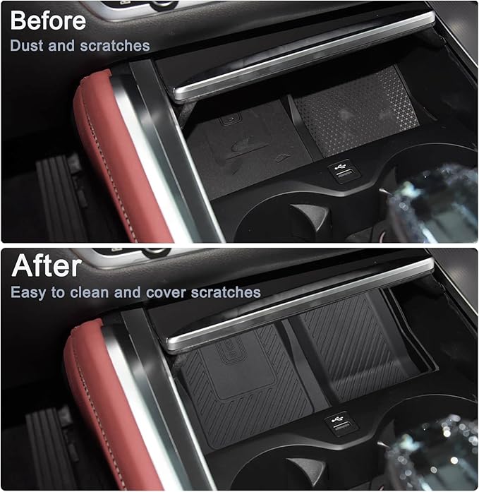 JKCOVER Center Console Wireless Charging Protective Non-Slip Mat Compatible with BMW X5 G05 X7 G07 (2019-2026) and BMW X6 G06 (2020-2026) Accessories Console Inserts Phone Charger Protective Pad