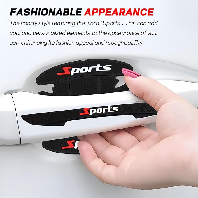 Hovom 8PCS Car Door Handle Protector, Sports Car Door Handle Bowl Sticker, Anti-Scratch Auto Doors Handles Paint Guard Cover, Vehicle Doors Handles Cup Stickers Scratch Protector (Black)