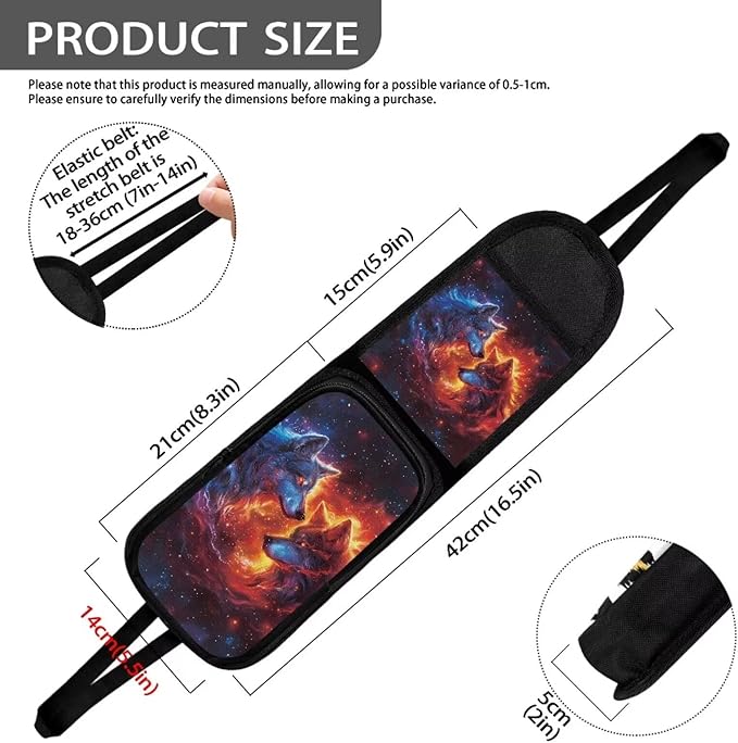 Wolf Automobile Seat Storage Hanging Bag Car Seat Organizer Front Seat Multi-Functional Drink, Stuff Holder Car Accessories