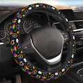 LGBTQ Pride Rainbow Heart Steering Wheel Cover for Women Elastic Rubber Steering Wheel Universal 15 Inch Fit for Cars, Auto, SUVs