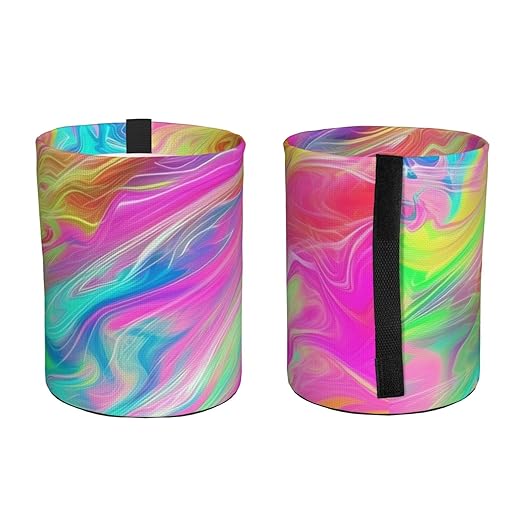 Psychedelic Colors Car Trash Can Garbage Cans Foldable,Cute Hanging Car Organizer and Storage Bag Leak Proof, Auto Back Seat Trash Bin Universal for Truck, SUV, Outdoor Travel