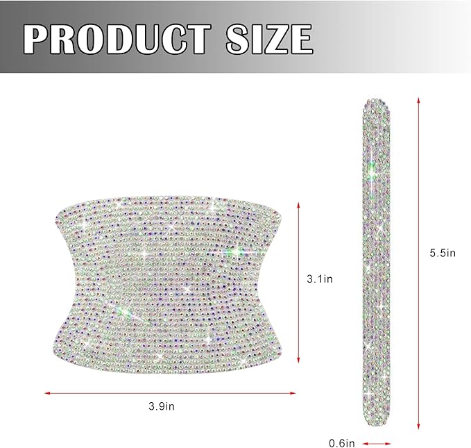 kingsea 8pcs Bling Car Door Handle Protector Stickers,Crystal Rhinestone Glitter Car Door Handles Cup Scratch Protectors Decals Universal (Colorful)