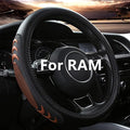 Yangday Leather Steering Wheel Cover for Dodge Ram 1500 2500 3500, 15.5-16 Inches Car Steering Wheel Cover with Anti-Slip Massage Particle (Brown)