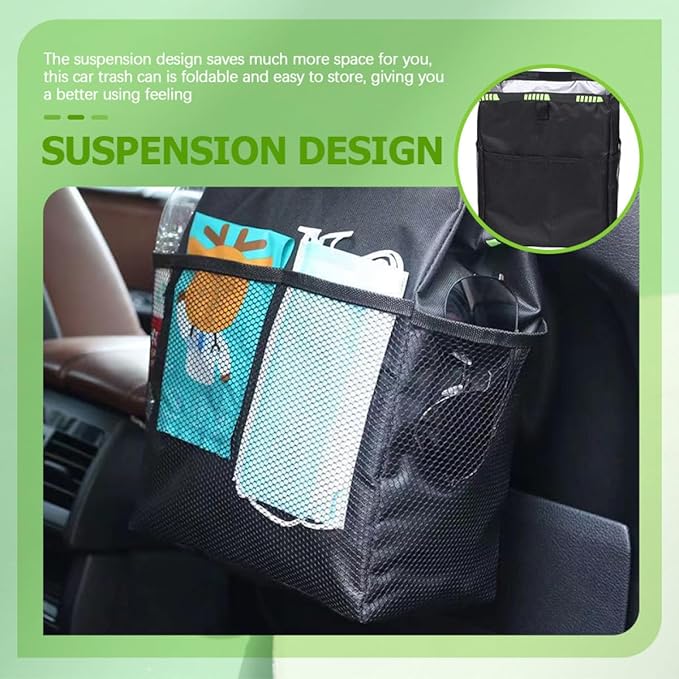 Waterproof Car Seat Organizer Large Capacity Backseat Storage Hanging Bag with Trash Can Multi-Functional Car Storage Organizer for Travel and Daily Use