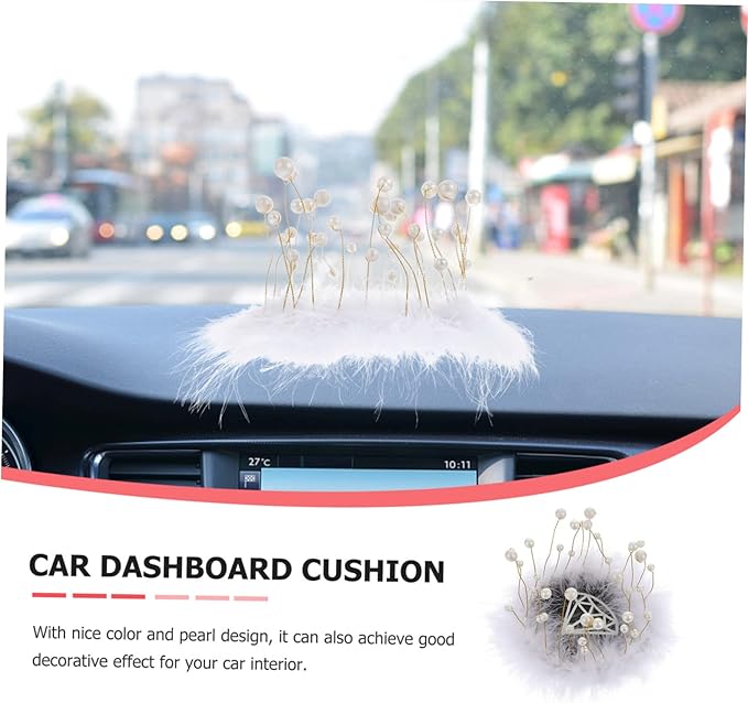 Auto Dashboard Mat Non Slip Vehicle Cushion with Elegant Pearl Design Car Pad for All Seasons for Securely Holding Items Your Car Interior
