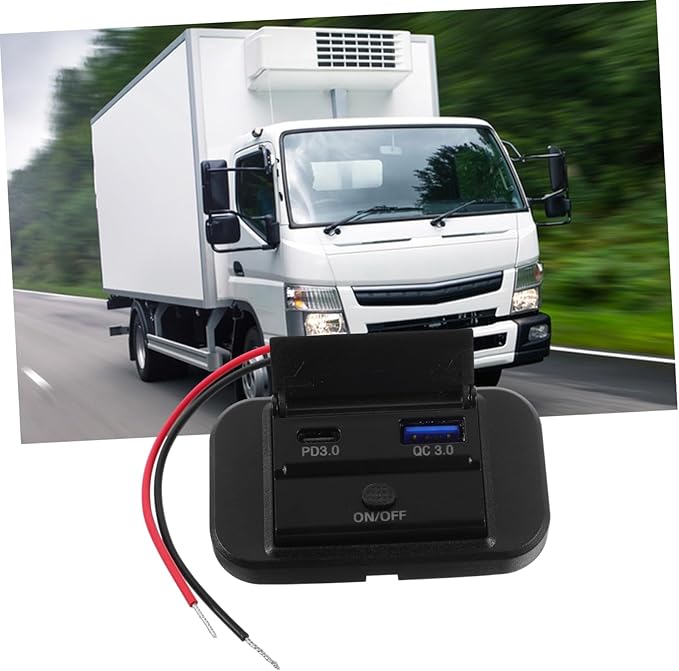 24v Car Usb Charger Fast Charging Adapter Dual Port Socket for Rvs and Vehicles Easy Installation Material Panel