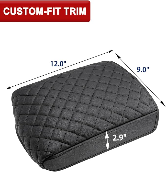 Center Console Armrest Cover for KIA Telluride 2020 2021 2022 2023 2024, Vinyl Leather, Arm Rest Lid Covering, Anti-Scratch, Interior Accessories, Black