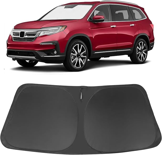 Windshield Sun Shade Custom Fit for 2016-2024 2025 Honda Pilot Accessories Foldable Sunshade Sun Blocker Protect Car from Sun Rays & Heat Damage Keep Car Cooler