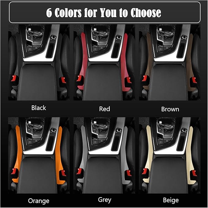 Berylins 2Pcs Car Seat Gap Filler PU Leather, Auto Crevice Catcher Drop Blocker to Fill The Side Seat and Console Gap, Universal Vehicle Interior Accessories for Car, SUV, Truck (Beige)