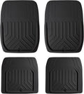 FH Group Faux Leather Deep Dish Car Floor Mats – Trim-to-Fit, Universal Fit Full Set Automotive Floor Mats for Cars, SUVs & Trucks, Durable All-Weather Interior Protection, Black