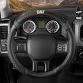 Caterpillar Car Steering Wheel Cover, Large 16 inch Size, Tire Tread Inspired Traction Grip Design, Black Steering Wheel Cover for Car Auto Truck Van SUV Bundle