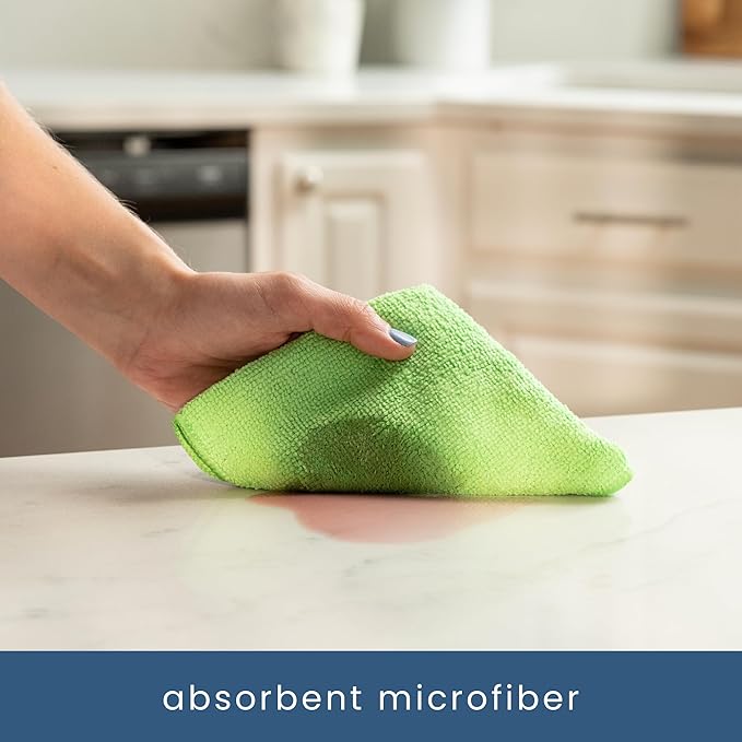 S&T INC. 100 Pack Microfiber Cleaning Cloth, Bulk Towels for Home, Reusable Microfiber Towels for Cars, Cleaning Rags, Assorted, 11.5 Inches x 11.5 Inches, 100 Count