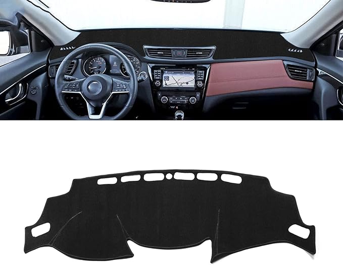 x xotic tech Center Console Dashboard Mat Pre-Cut Non-Slip Sunshield Sun Glare Protector Dash Carpet Pad Black Cover Compatible with Nissan Rogue 2014-2020