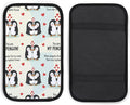 PPIKTC Four Seasons Universal Armrest Box Mat You are My Penguin, Waterproof Cover Center Console Mat for Car, SUVs, Truck