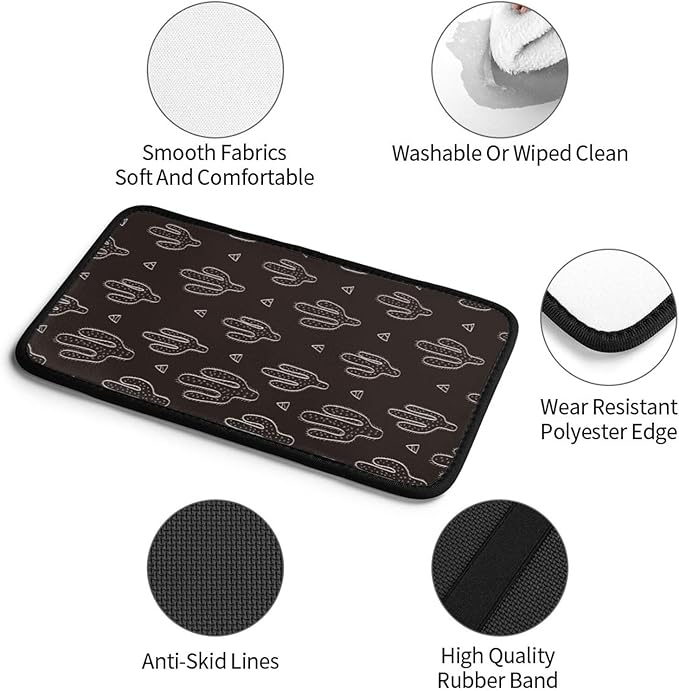 DORKEIXIA Black Cactus Fun Western Auto Center Console Armrest Pad Universal Car Center Console Cover Seat Box Cover for Sedan, Van, SUV, Truck Car Accessorie