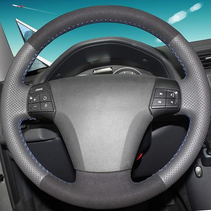 15in Stee Wheel Cover, Suicial Leather Stee Wheel or, Non Slip Comable Grip for Car Modification, Heat e Wheel Cover