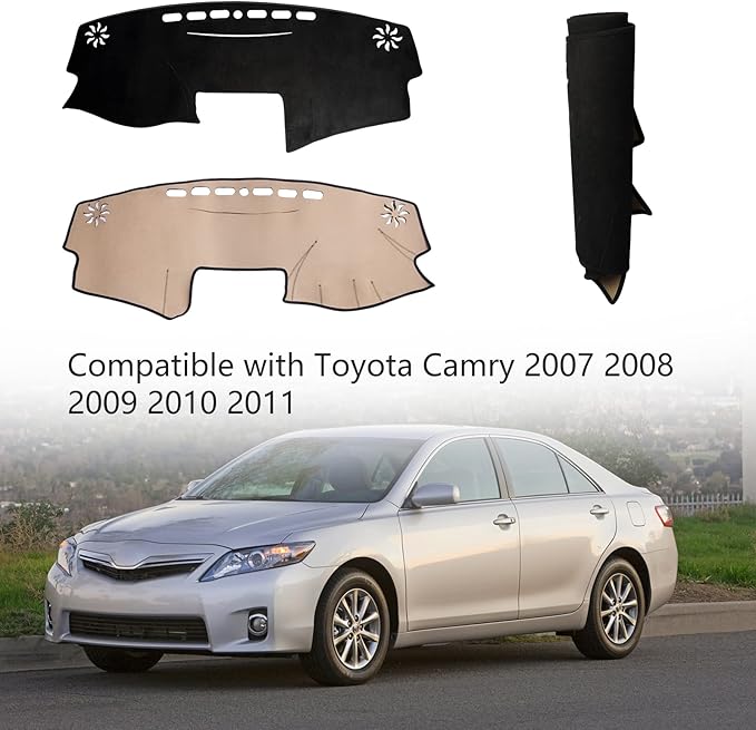 Dash Cover Mat Custom Interior Center Console Compatible with Toyota Camry 2007 2008 2009 2010 2011 Dashboard Cover Pad Carpet Protector